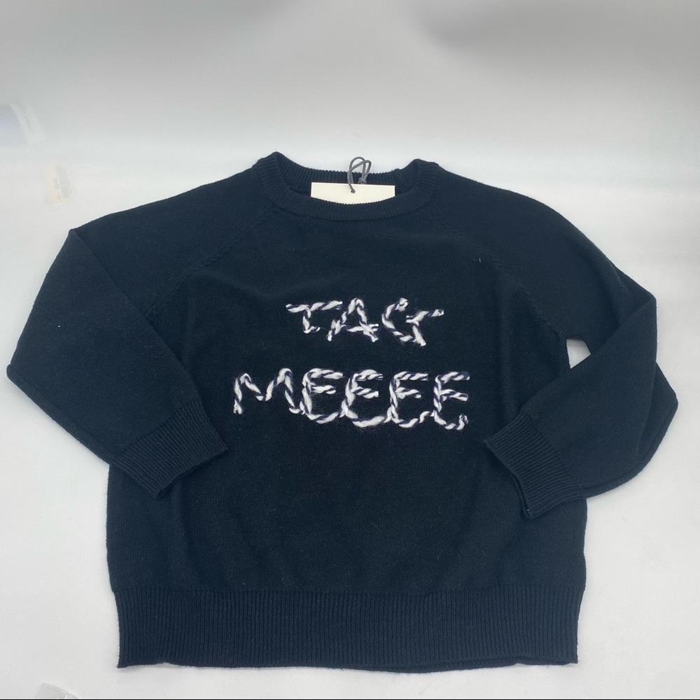 DL1961 Girls Long Sleeves Black Sweater with Tag Meee embroidery size 6/6X New